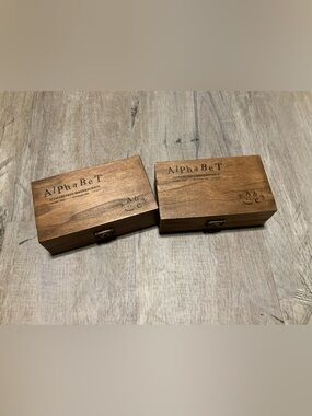 (Bin 4) Alphabet Wooden Stamp Set - Brown